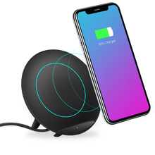 Load image into Gallery viewer, Sport Stereo Fast Charging Wireless Charger Pad Qi Standard Wireless Charger Stand - Black