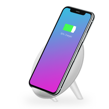 Load image into Gallery viewer, Salable Round Qi Wireless Charger Stand Fast Wireless Charging Holder - White