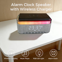 Load image into Gallery viewer, soundage S-300 All-in-One Alarm Clock Speaker: 10W BT Audio, Wireless Charging, RGB Lighting &amp; FM
