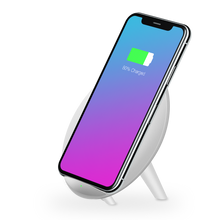 Load image into Gallery viewer, Salable Round Qi Wireless Charger Stand Fast Wireless Charging Holder - White

